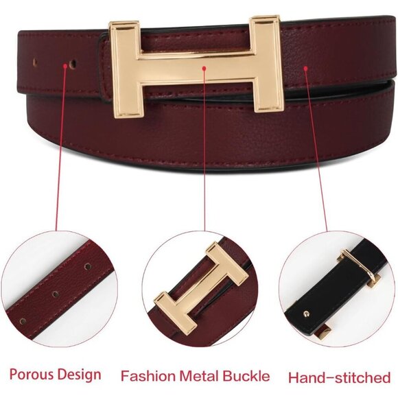 Women Belt Leather PU Gold Buckle Waist Band Fashion Elegant Dress Jeans main image 6